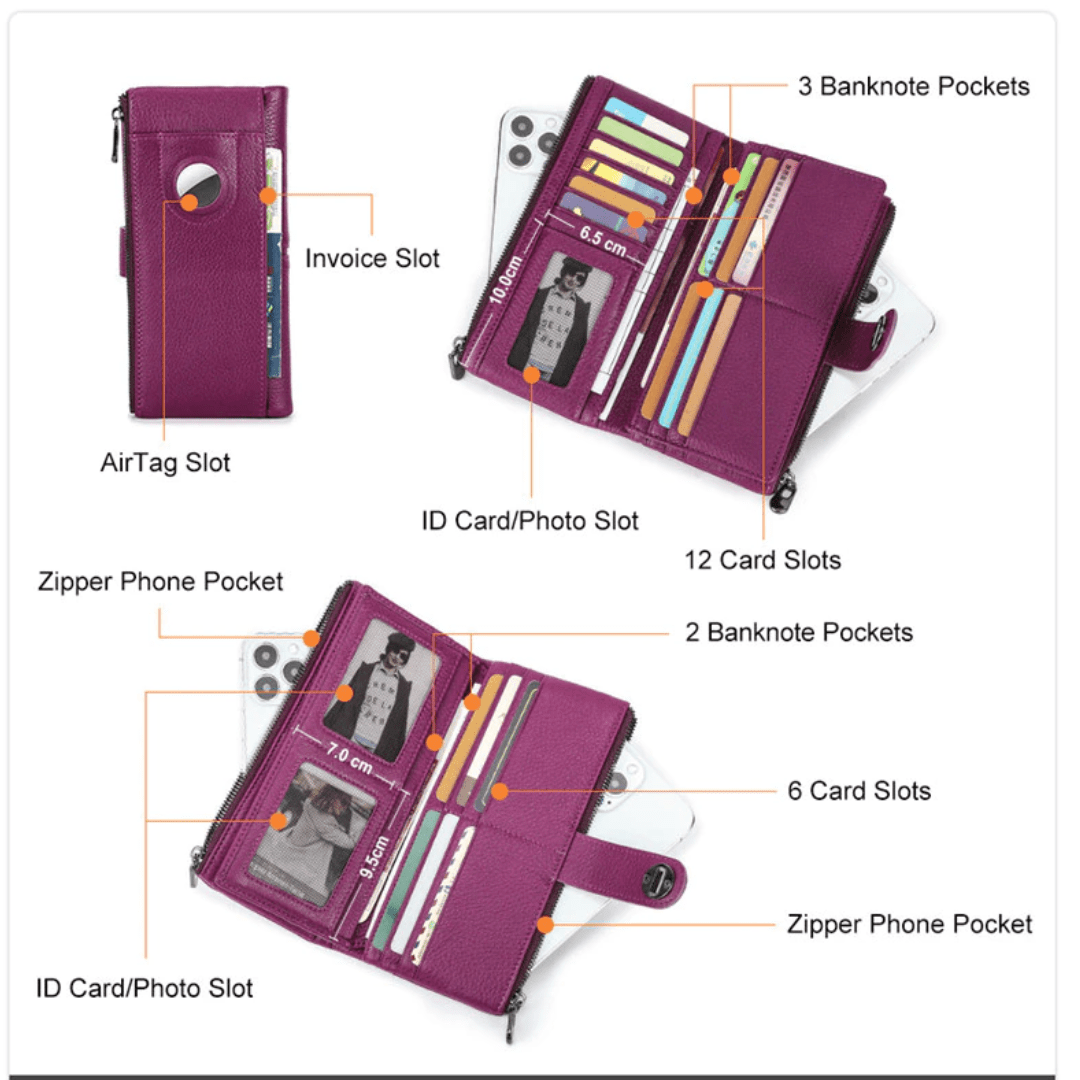 Ladies Luxury Clutch Wallet & Phone Holder - Trax4u