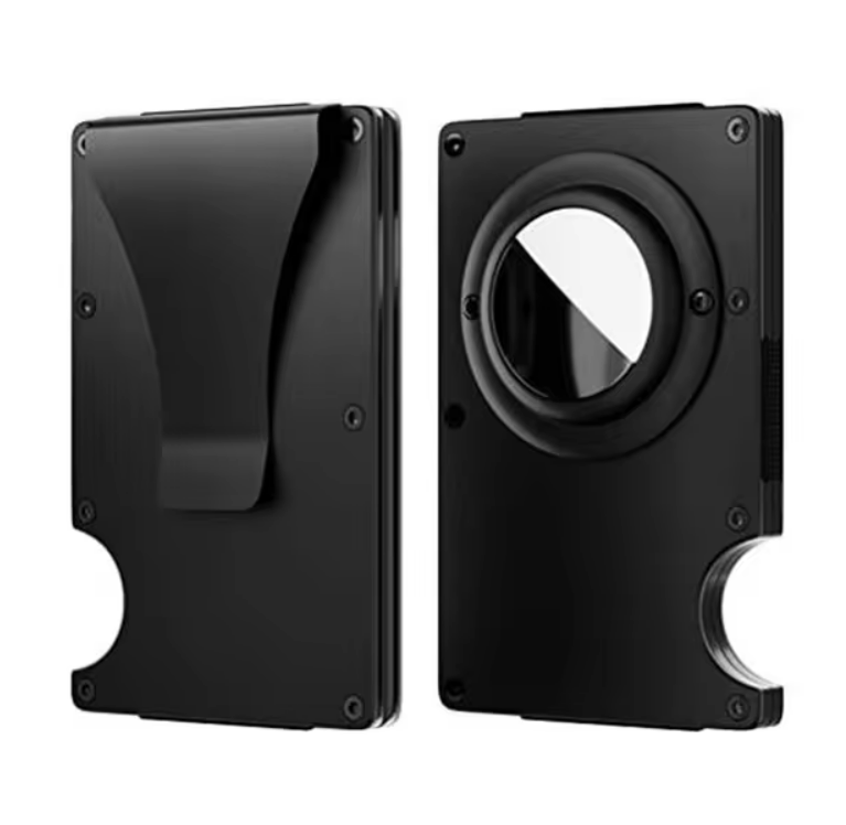 Aluminum AirTag Card Holder with Cash Strap