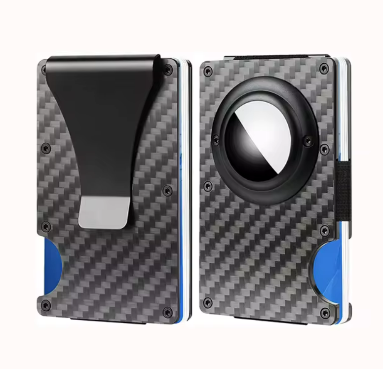 Aluminum AirTag Card Holder with Cash Strap