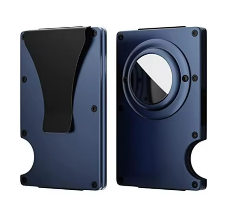 Aluminum AirTag Card Holder with Cash Strap