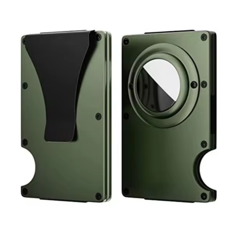 Aluminum AirTag Card Holder with Cash Strap