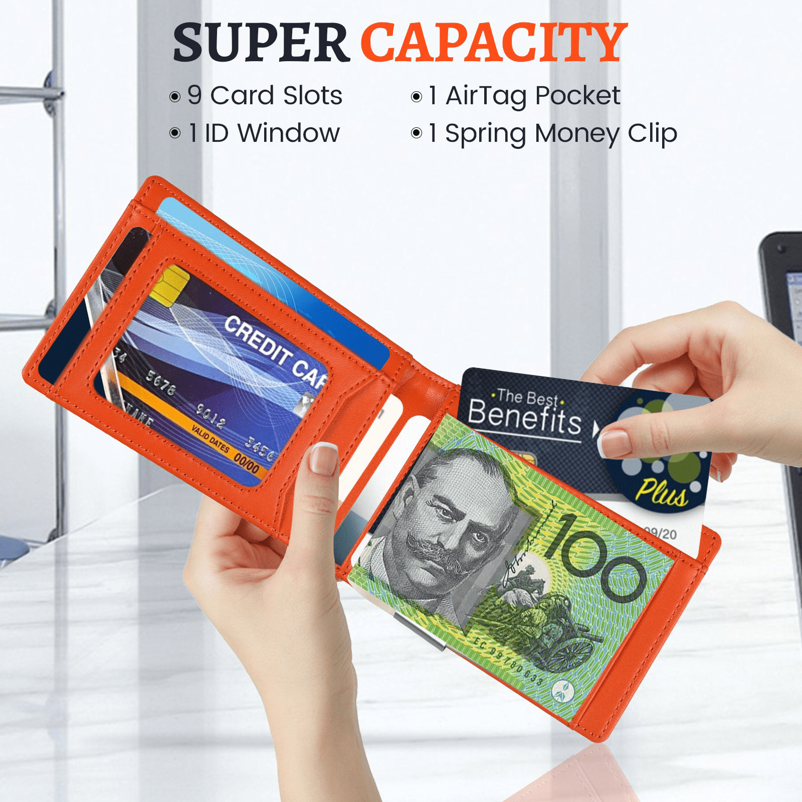 Carbon Fiber RFID Protected Leather Wallet