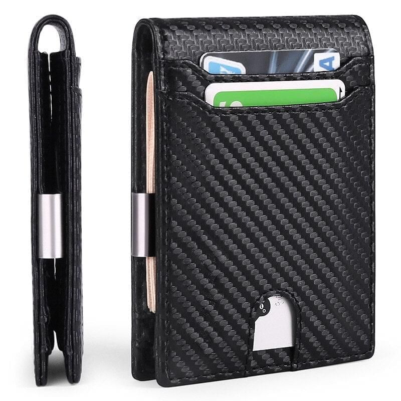 Carbon Fiber RFID Protected Leather Wallet