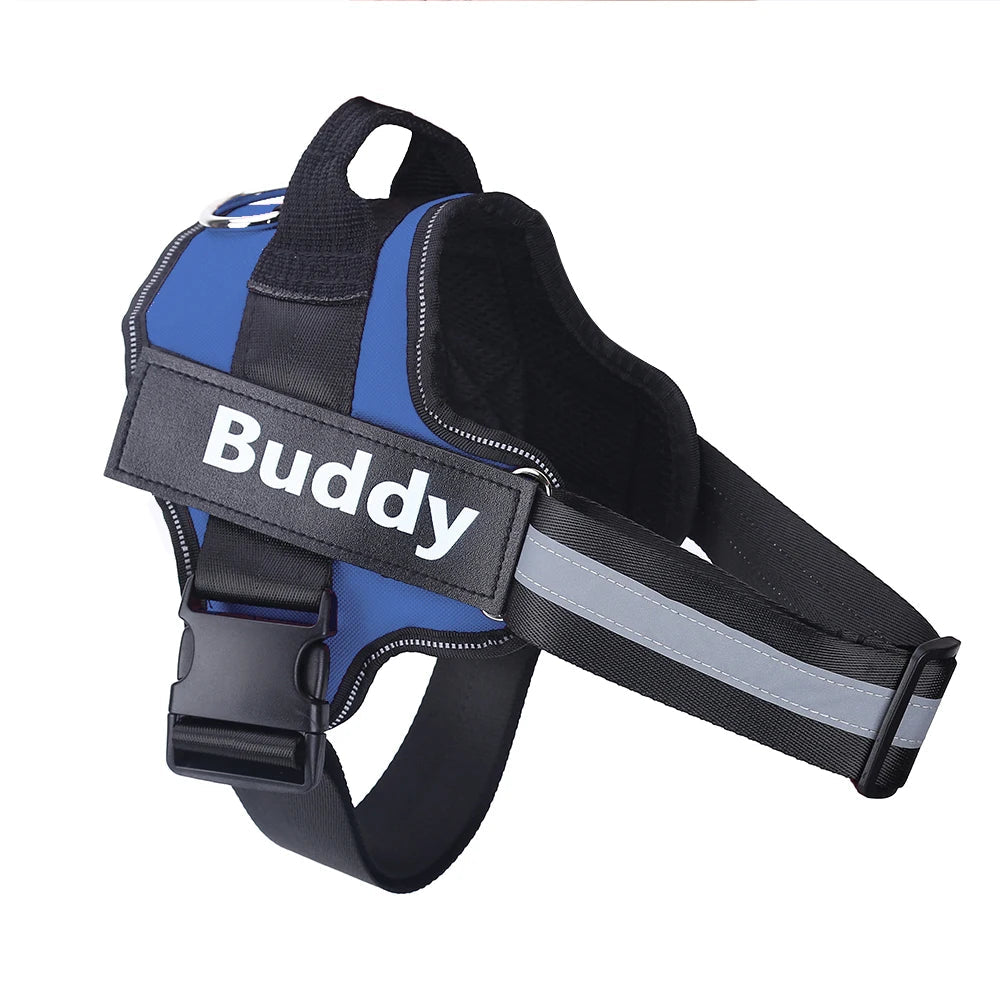 Dog Harness Reflective Breathable Adjustable Pet Harness For Dog Vest ID Custom Patch Outdoor Walking Dog Supplies Trax4u
