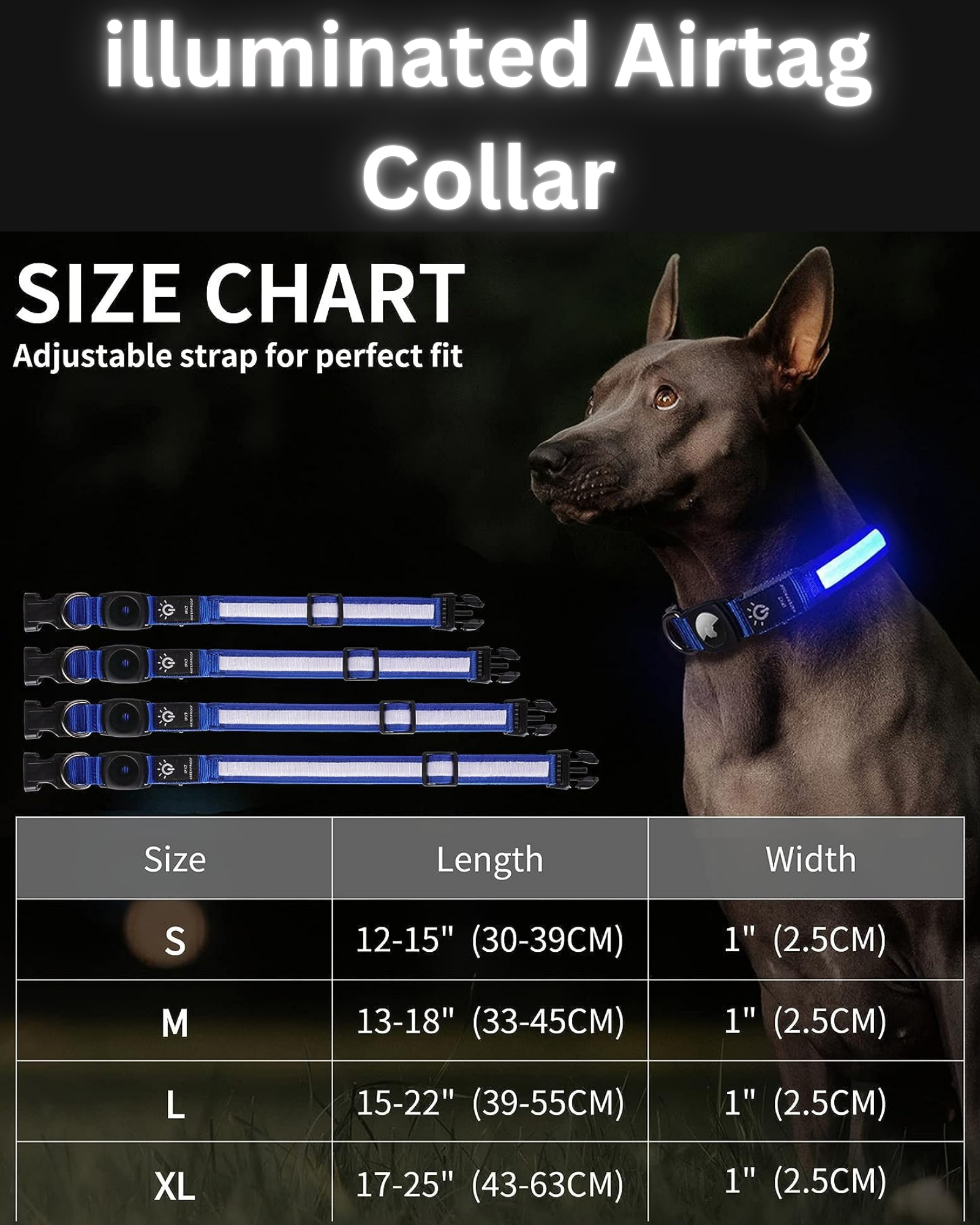Illuminated AirTag Collar
