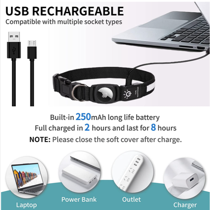 Illuminated AirTag Collar