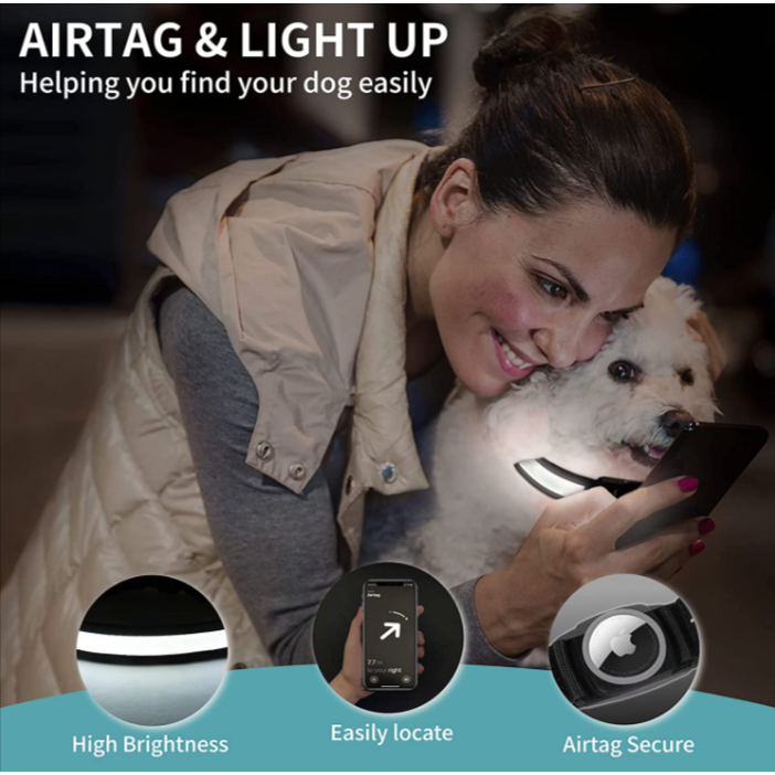 Illuminated AirTag Collar
