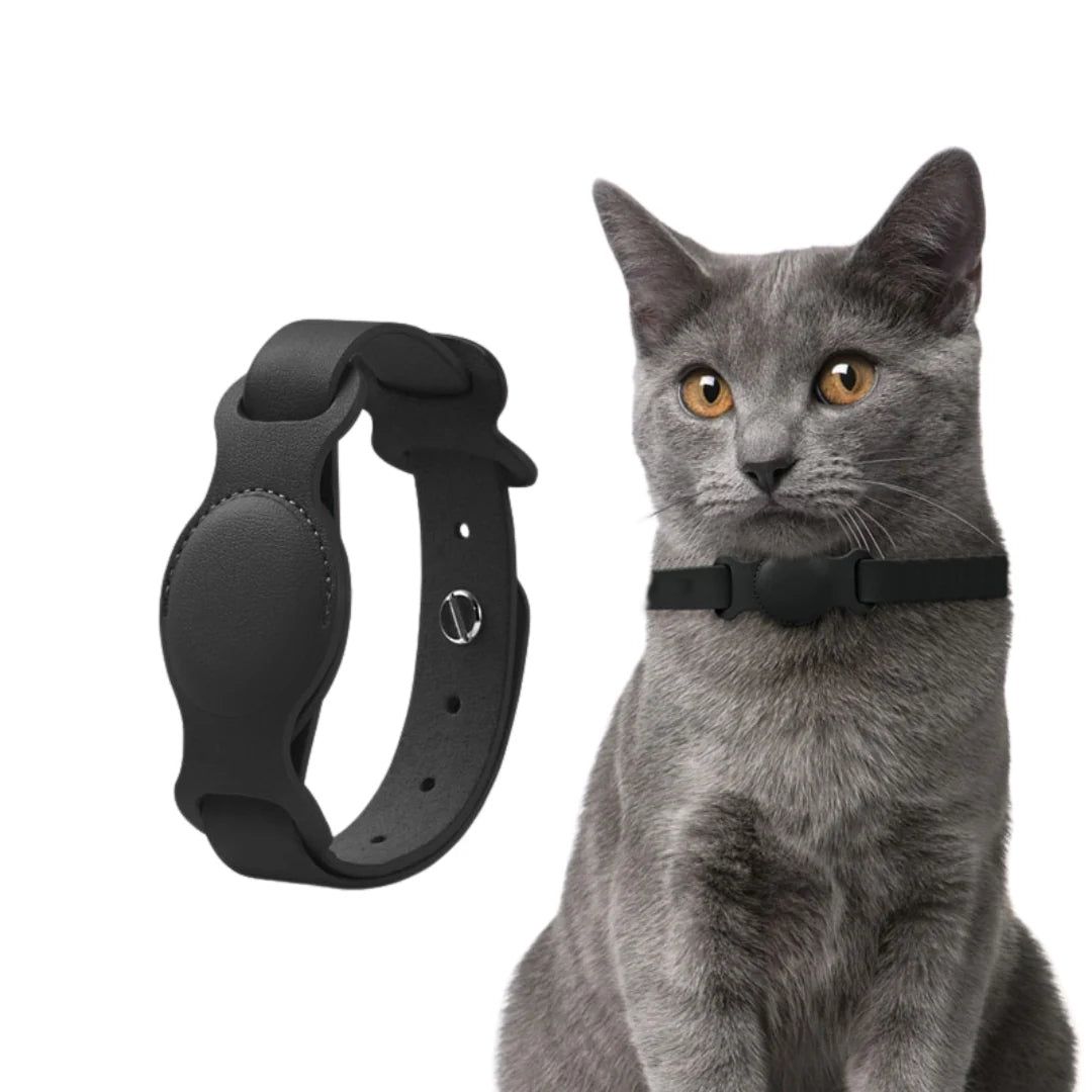 Leather AirTag Cat Collar - Trax4u