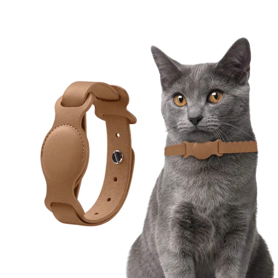 Leather AirTag Cat Collar