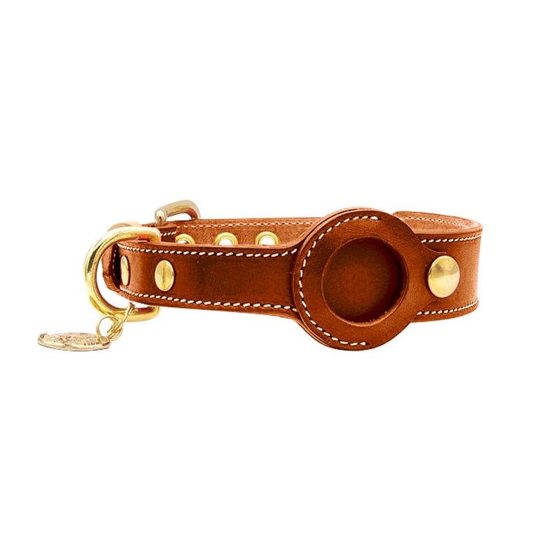 Leather Airtag Dog Collar