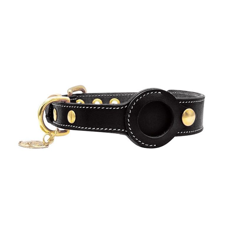 Leather Airtag Dog Collar