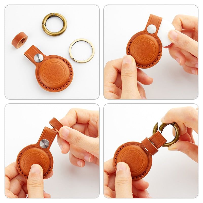 Leather Airtag Keychain