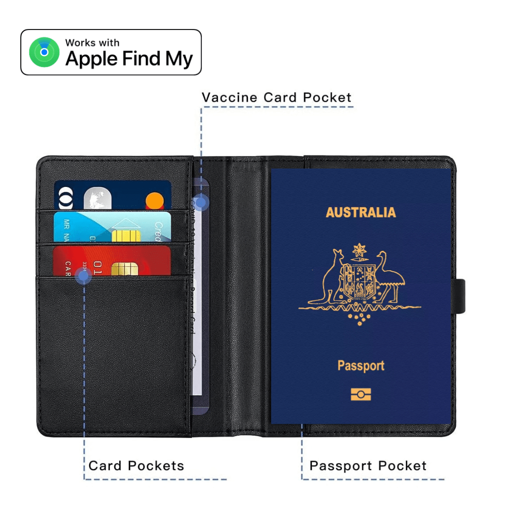 Luxury AirTag Passport Holder - Trax4u
