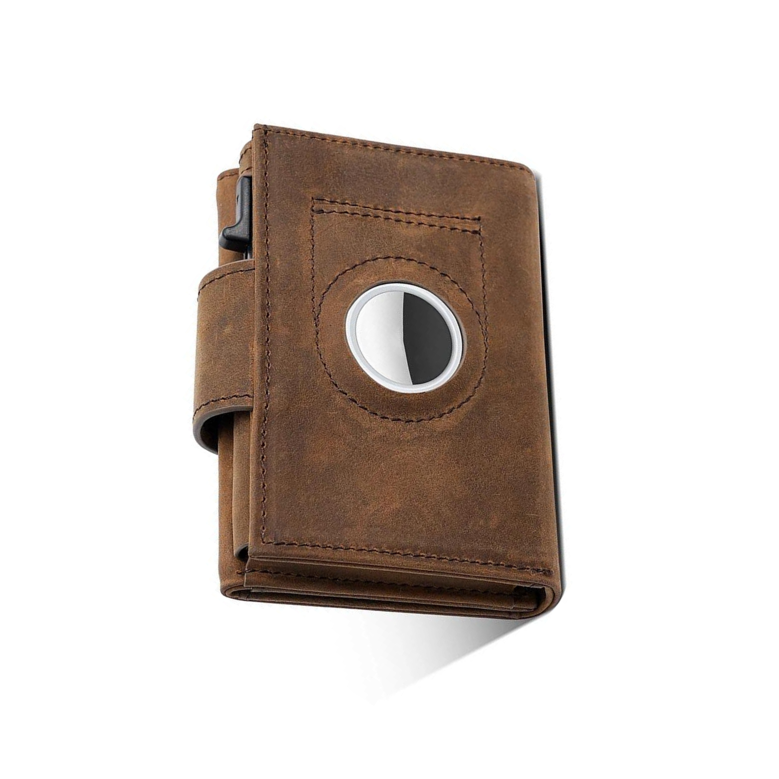 Luxury Genuine Leather AirTag Wallet - Trax4u