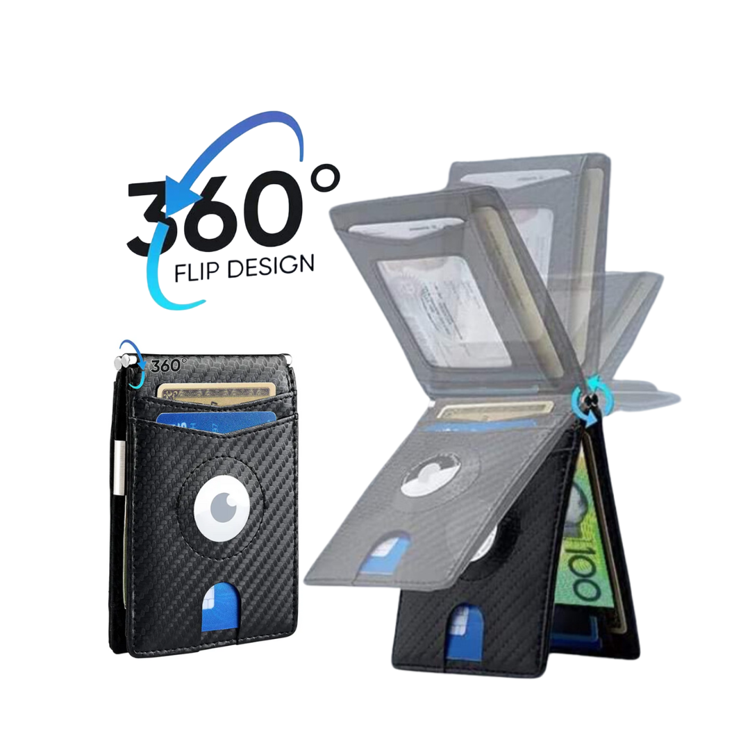 Premium Minimalist Airtag 360° Flip Wallet