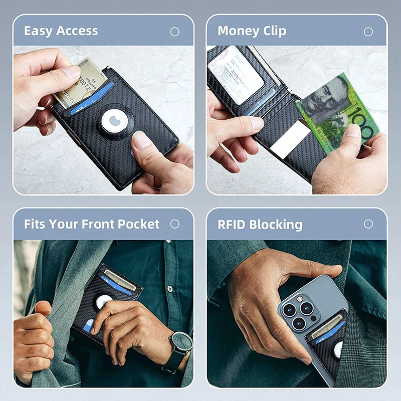 Premium Minimalist Airtag 360° Flip Wallet