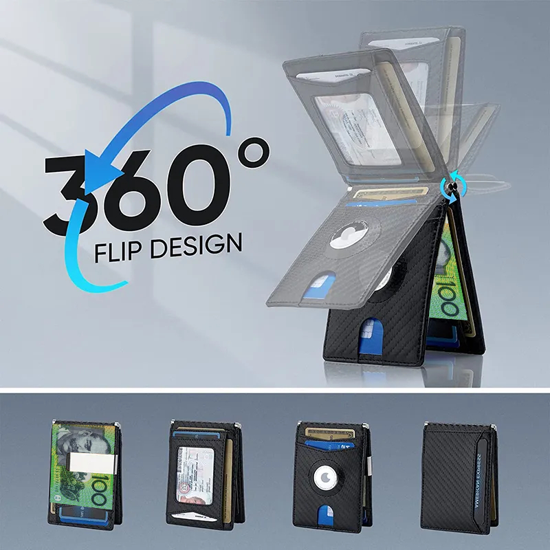 Premium Minimalist Airtag 360° Flip Wallet