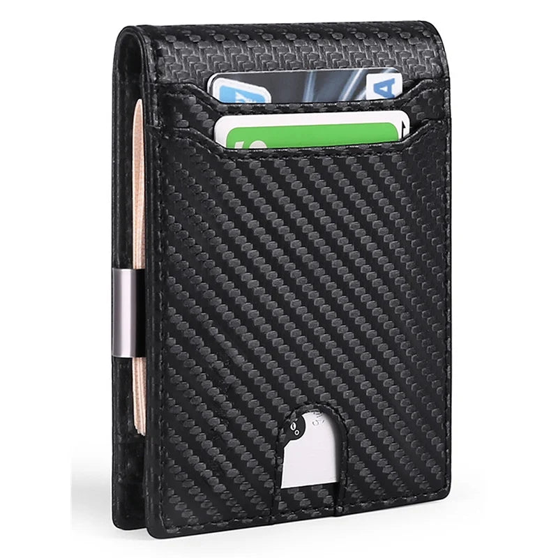 IWANTIT Men's stylish faux leather bifold wallet with RFID protection, wallet and 11-slot T-shaped design with Change Bag Holder Trax4u