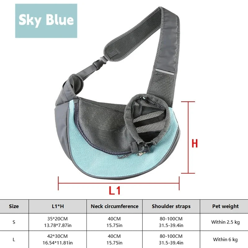 Cat/Dog out backpack,Dog Sling Carrier Breathable Mesh Travel Crossbody Bag For Puppy Cat Hiking Camping Trax4u