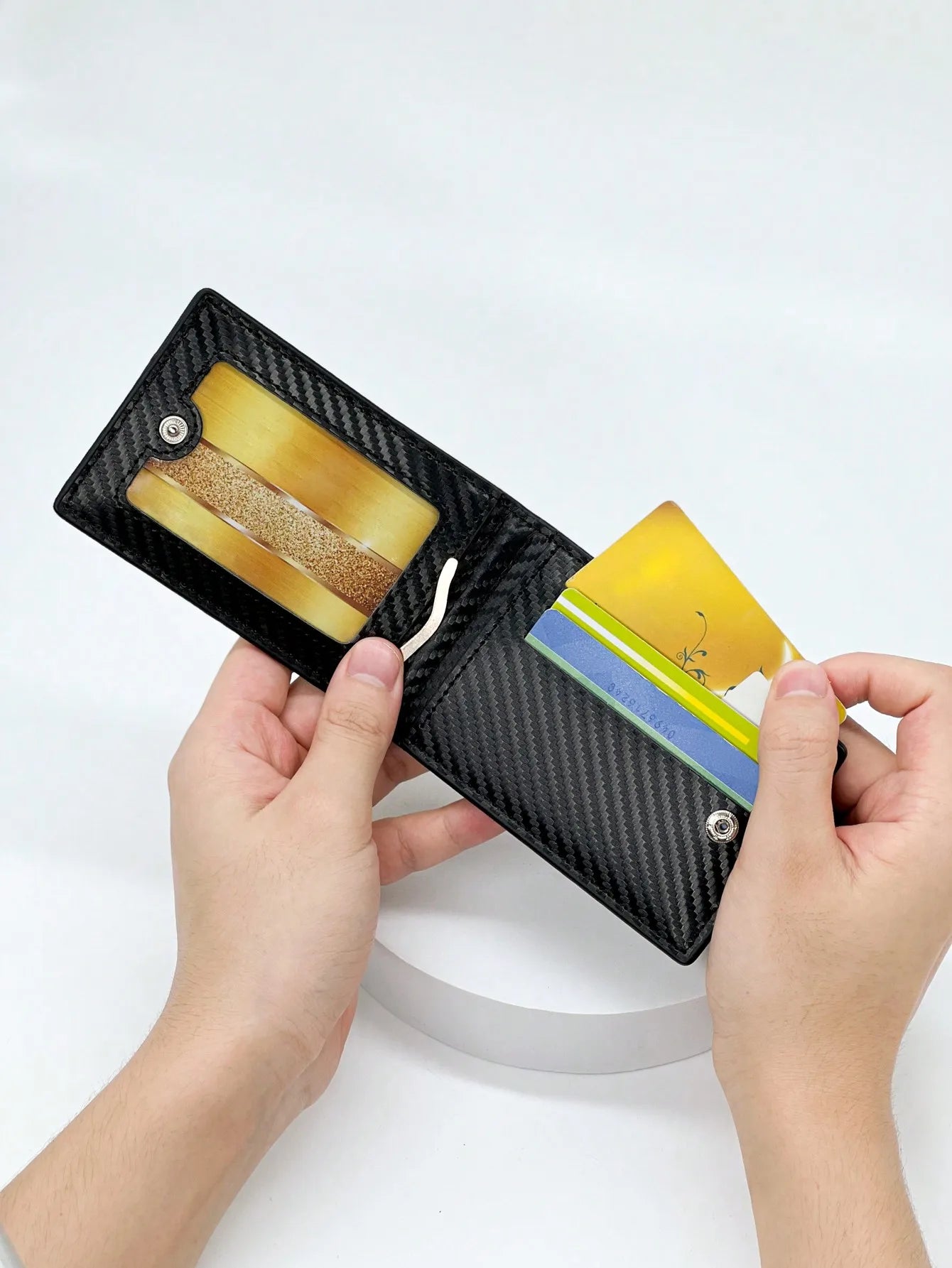 Fashion Business Carbon Fiber Men's Card Case Anti-theft Brush Multi Card Holder Card Case Trax4u