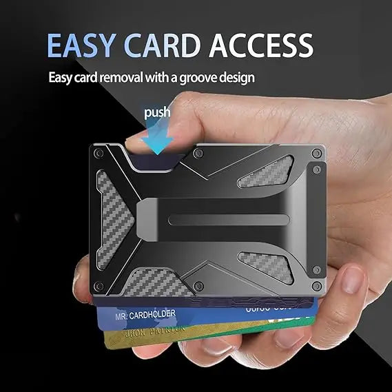 Mag Safe Wallet Money Clip, 2 in 1 Air Tag Holder and Money Clip, [With1 Magnetic Sheets], for Magnetic and Non-Magnetic Phones Trax4u