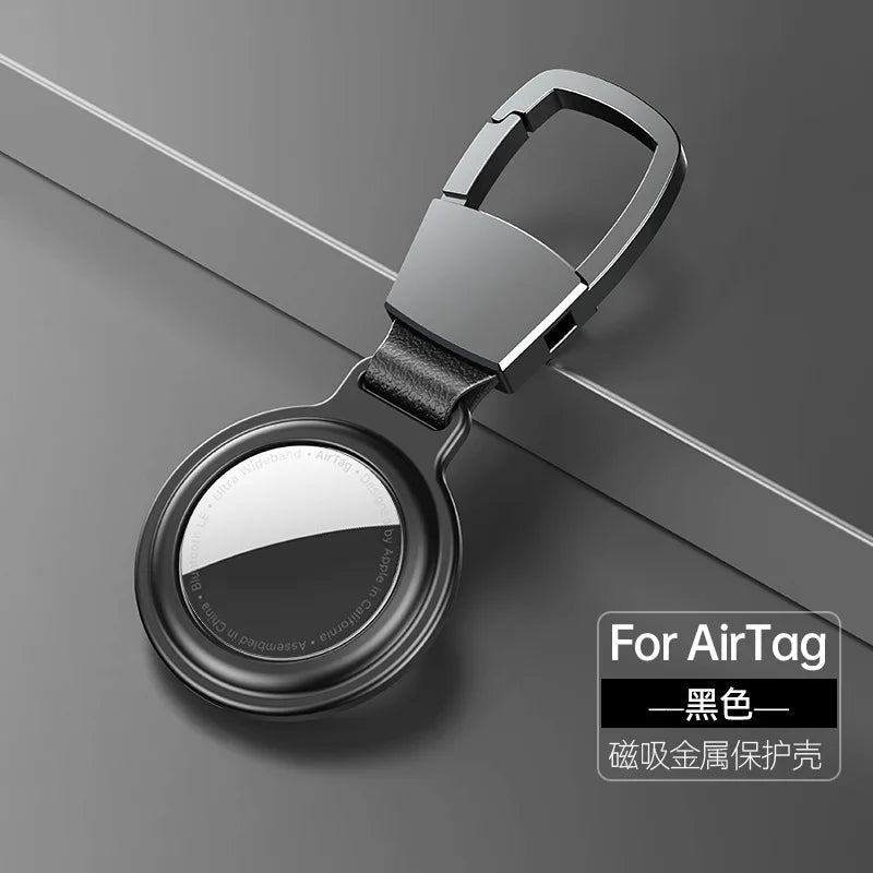 For Air Tags Keychain Protector Bumper Luxury Metal Magnetic Adsorption Cover For Apple Airtag Locator Protective Sleeve Case Trax4u