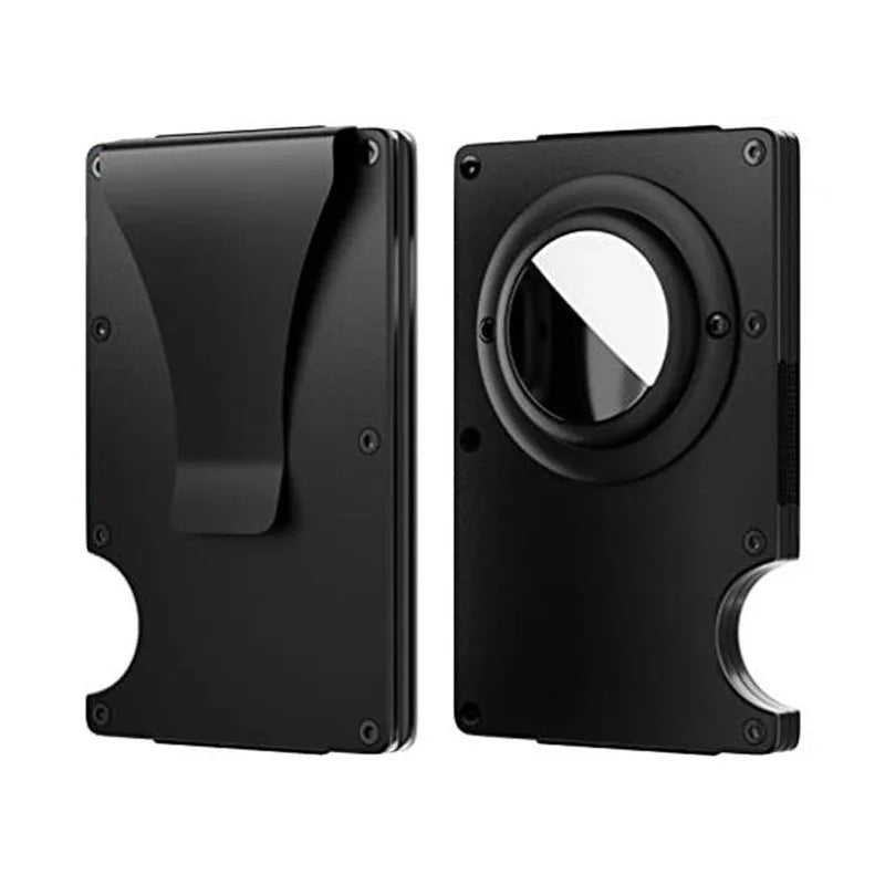 Airtag Money Clip Slim Card Holder Men Thin Wallet Aluminum Alloy Case Male With Tracker Air Tag Luxury Designer RFID Tarjetero Trax4u