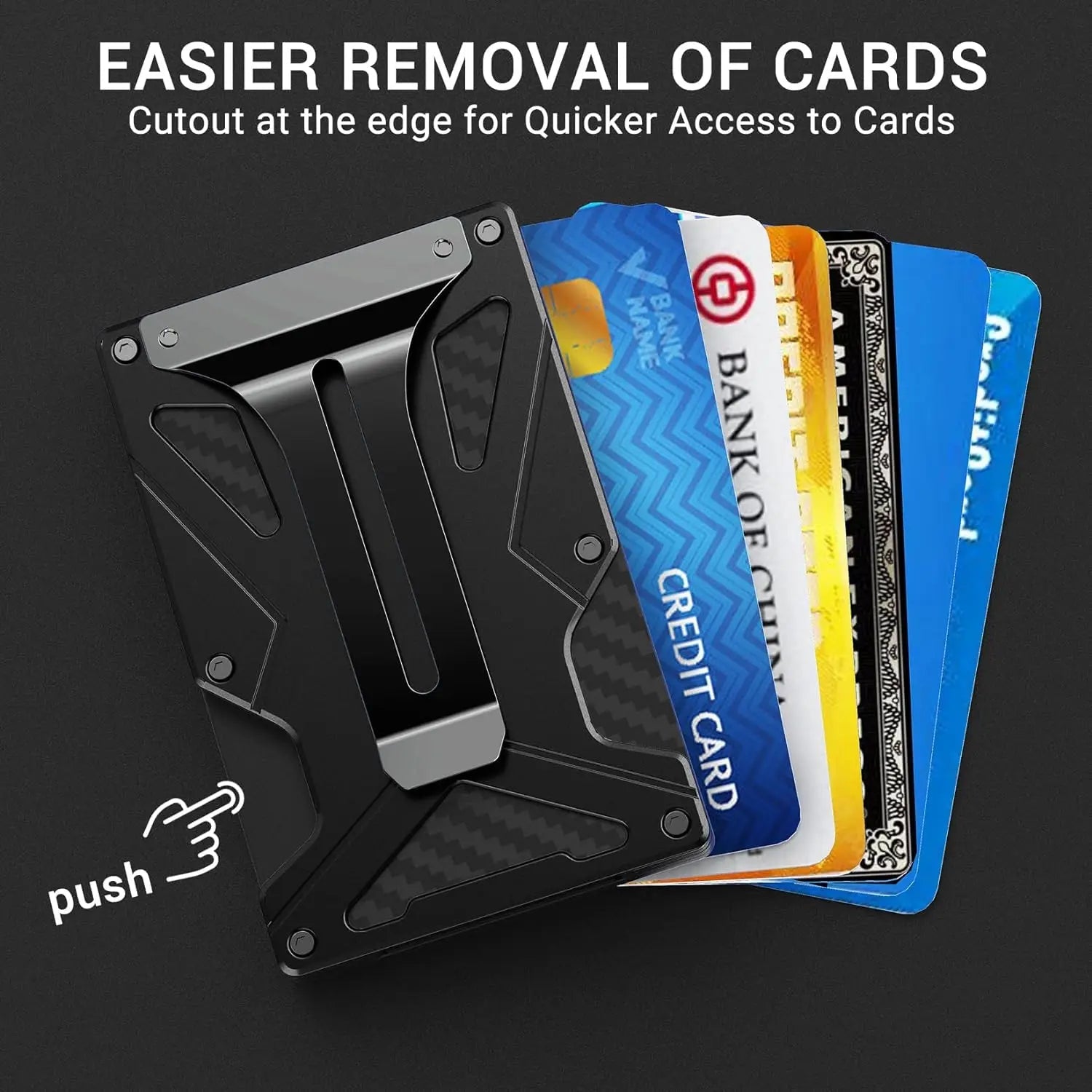 Mag Safe Wallet Money Clip, 2 in 1 Air Tag Holder and Money Clip, [With1 Magnetic Sheets], for Magnetic and Non-Magnetic Phones Trax4u