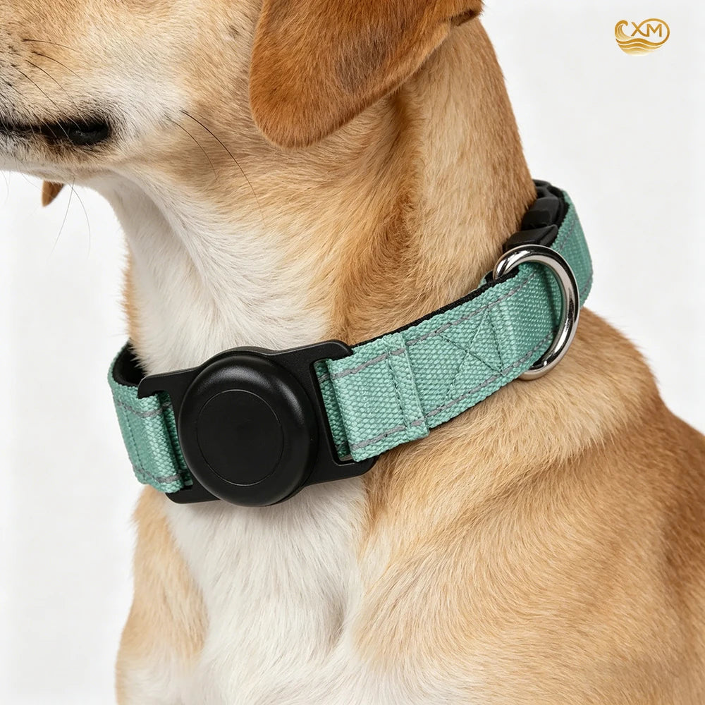 Dog Collar with Airtag Holder Ultra-Durable Comfortable Padded Heavy Duty Dog Collars for Small Medium Large Dogs Trax4u