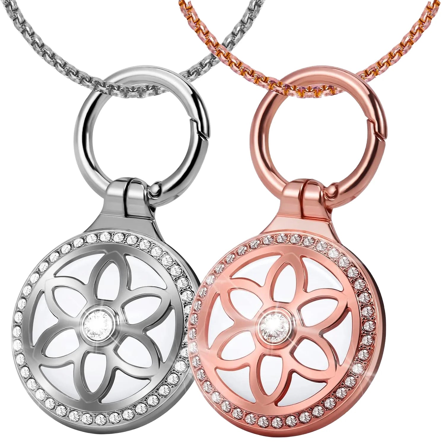 Airtag Necklace for Adults, Metal Jewelry Chain Airtag Holder Necklace for Women Men Necklace for children child Elderly Trax4u