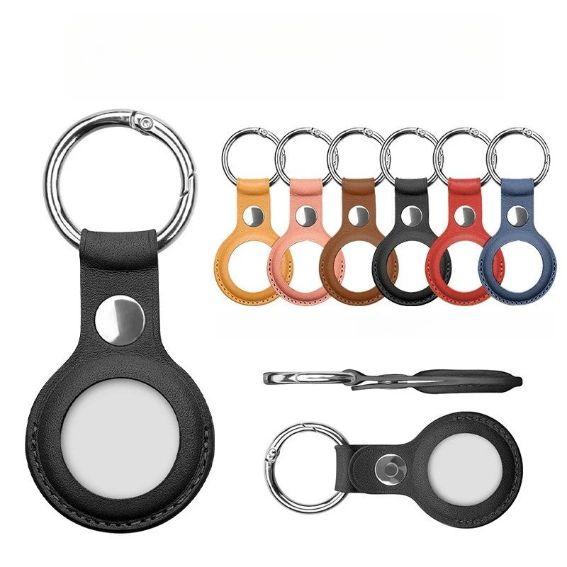 PU Leather Case for Apple Airtags Cover with Keychain Air Tag Holder Animal Tracker Accessories Protective Shell Anti-scratch Trax4u