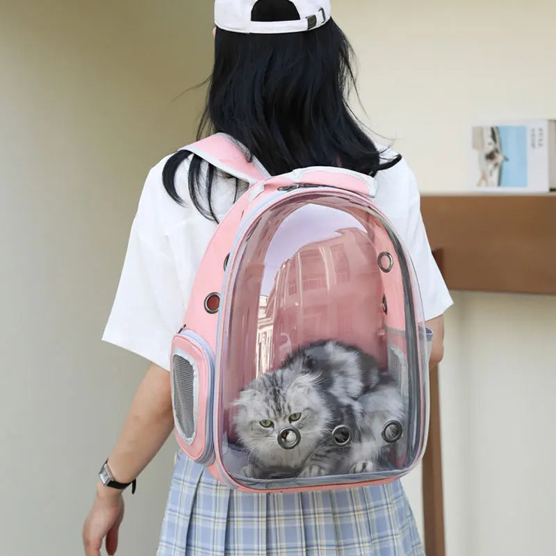 Pet Cat Carrying Bag Space Pet Backpacks Breathable Portable Transparent Backpack Puppy Dog Transport Carrier Space Capsule Bags Trax4u