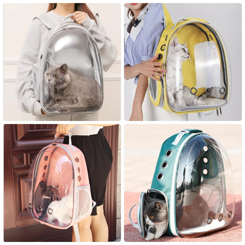 Pet Cat Carrying Bag Space Pet Backpacks Breathable Portable Transparent Backpack Puppy Dog Transport Carrier Space Capsule Bags Trax4u