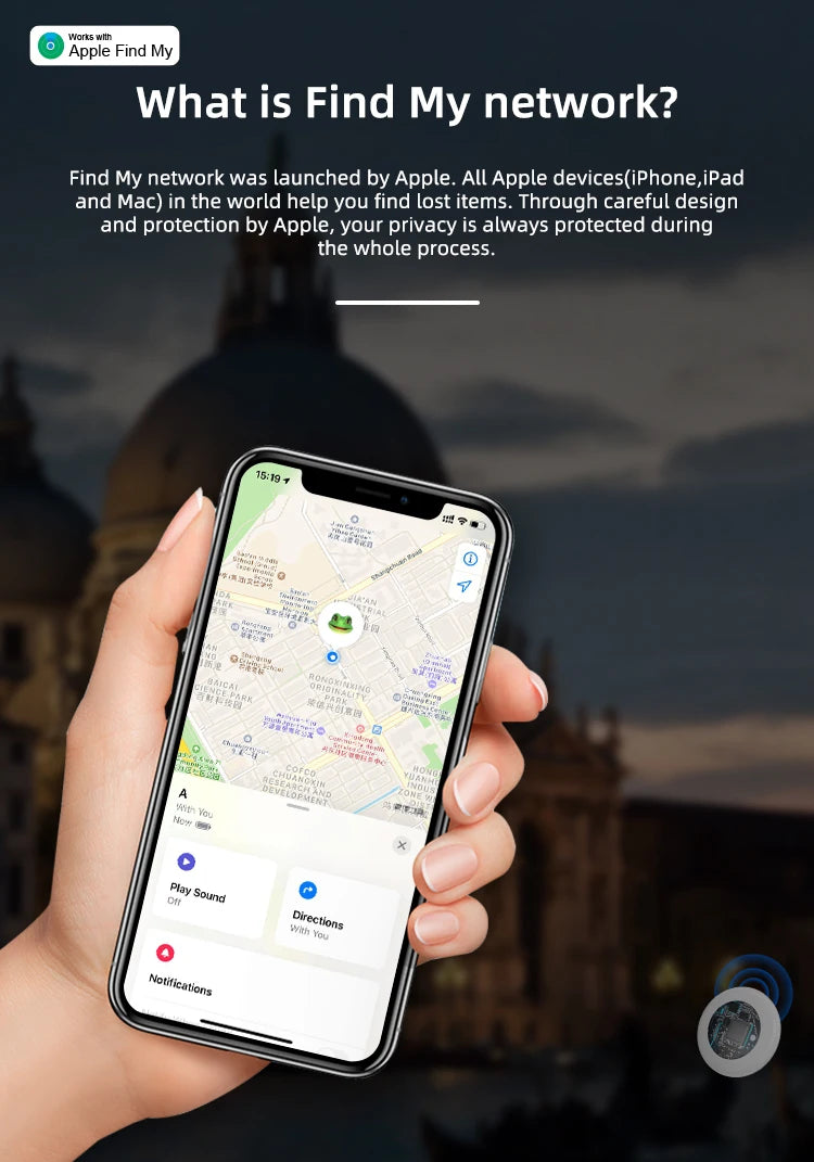 Timethinker Bluetooth GPS Tracker Smart Tag Airtag Work with Apple Find My APP ITag  Locator Air Tags Pet Key Finder for iOS Trax4u