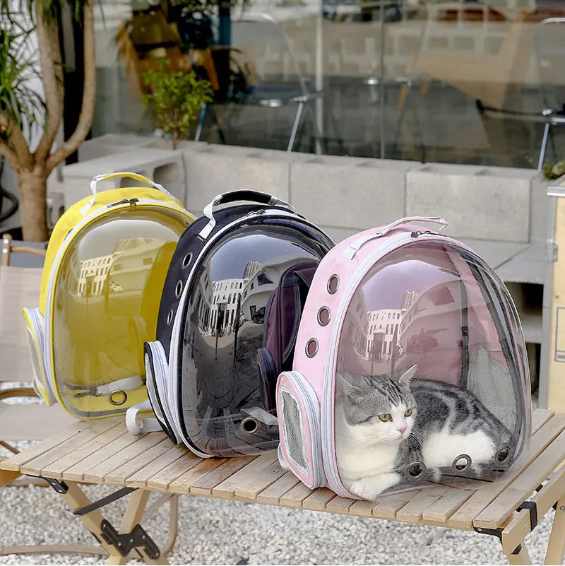 Pet Cat Carrying Bag Space Pet Backpacks Breathable Portable Transparent Backpack Puppy Dog Transport Carrier Space Capsule Bags Trax4u