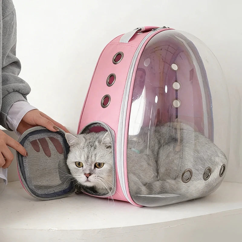 Pet Cat Carrying Bag Space Pet Backpacks Breathable Portable Transparent Backpack Puppy Dog Transport Carrier Space Capsule Bags Trax4u