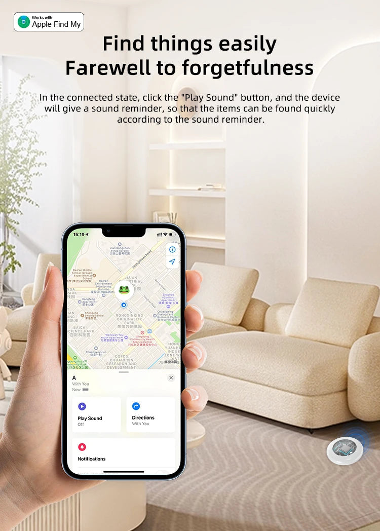 Timethinker Bluetooth GPS Tracker Smart Tag Airtag Work with Apple Find My APP ITag  Locator Air Tags Pet Key Finder for iOS Trax4u