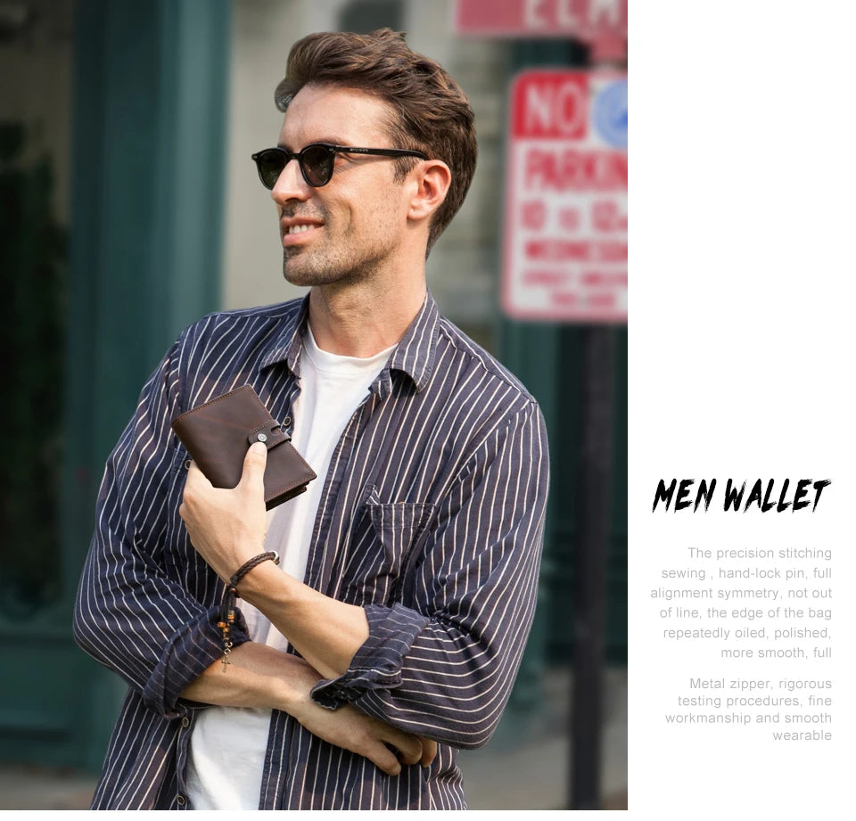 CONTACT'S Genuine Leather AirTag Wallets for Men RFID Aluminum Card Holder Metal Wallets Zip Coin Purse Money Clip Men's Wallets Trax4u