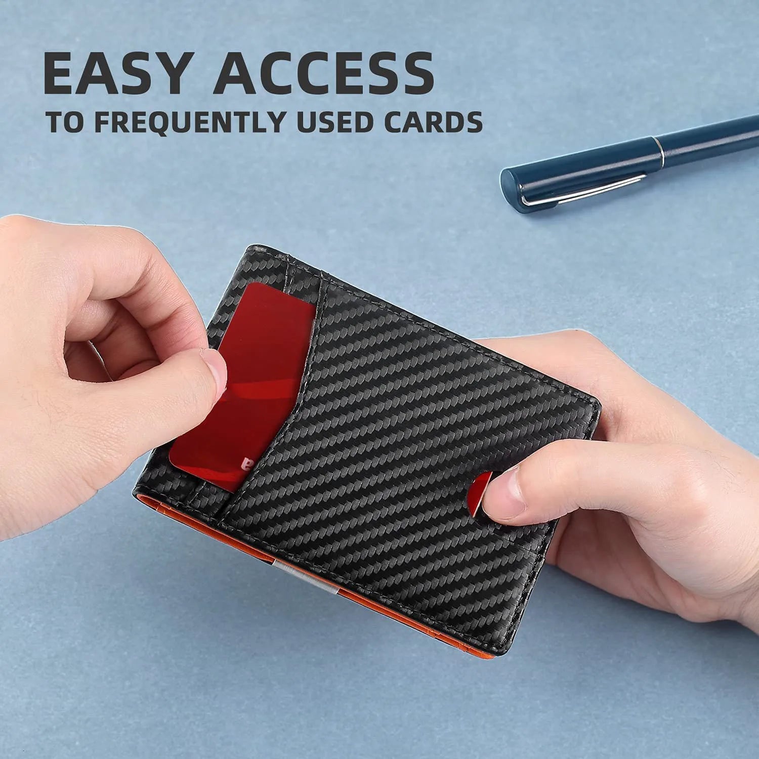 Men's popular wallet with 12 card slots, anti-theft RFID card function, and a US dollar bill compartment, durable Trax4u