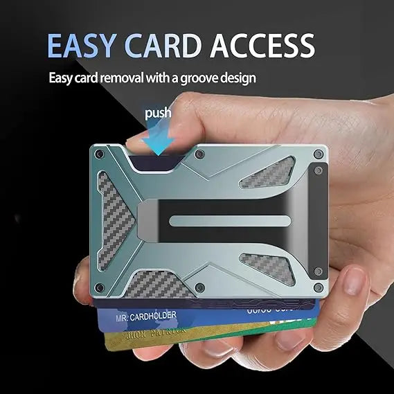 Mag Safe Wallet Money Clip, 2 in 1 Air Tag Holder and Money Clip, [With1 Magnetic Sheets], for Magnetic and Non-Magnetic Phones Trax4u