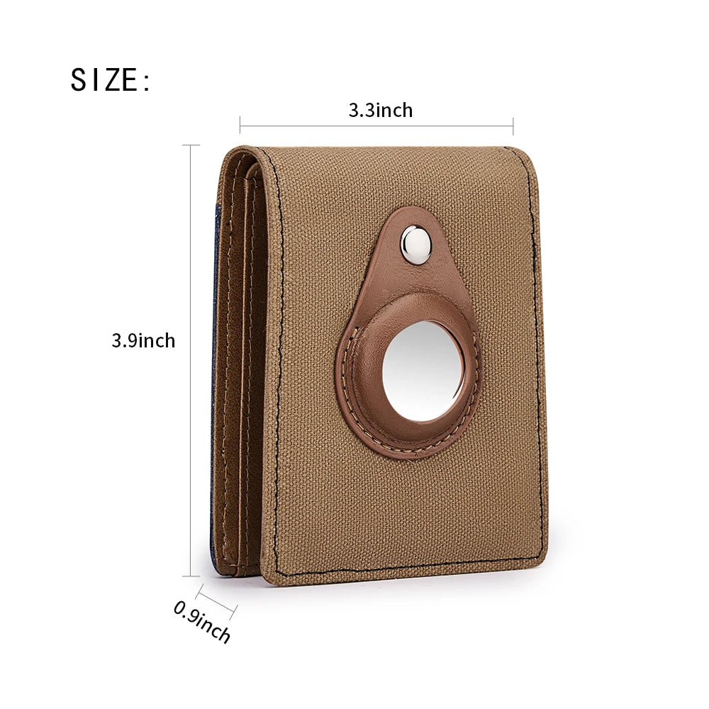 NEW Canvas Leather AirTag Wallet