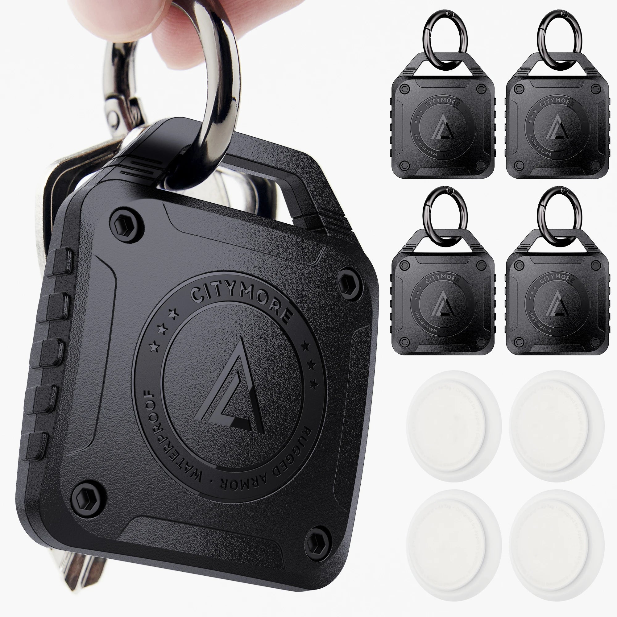 For AirTag Keychain Holder IPX8 Waterproof Airtags Case Ultra-Compact For Apple AirTag Case Keyring for Bags,Keys,Luggage Trax4u