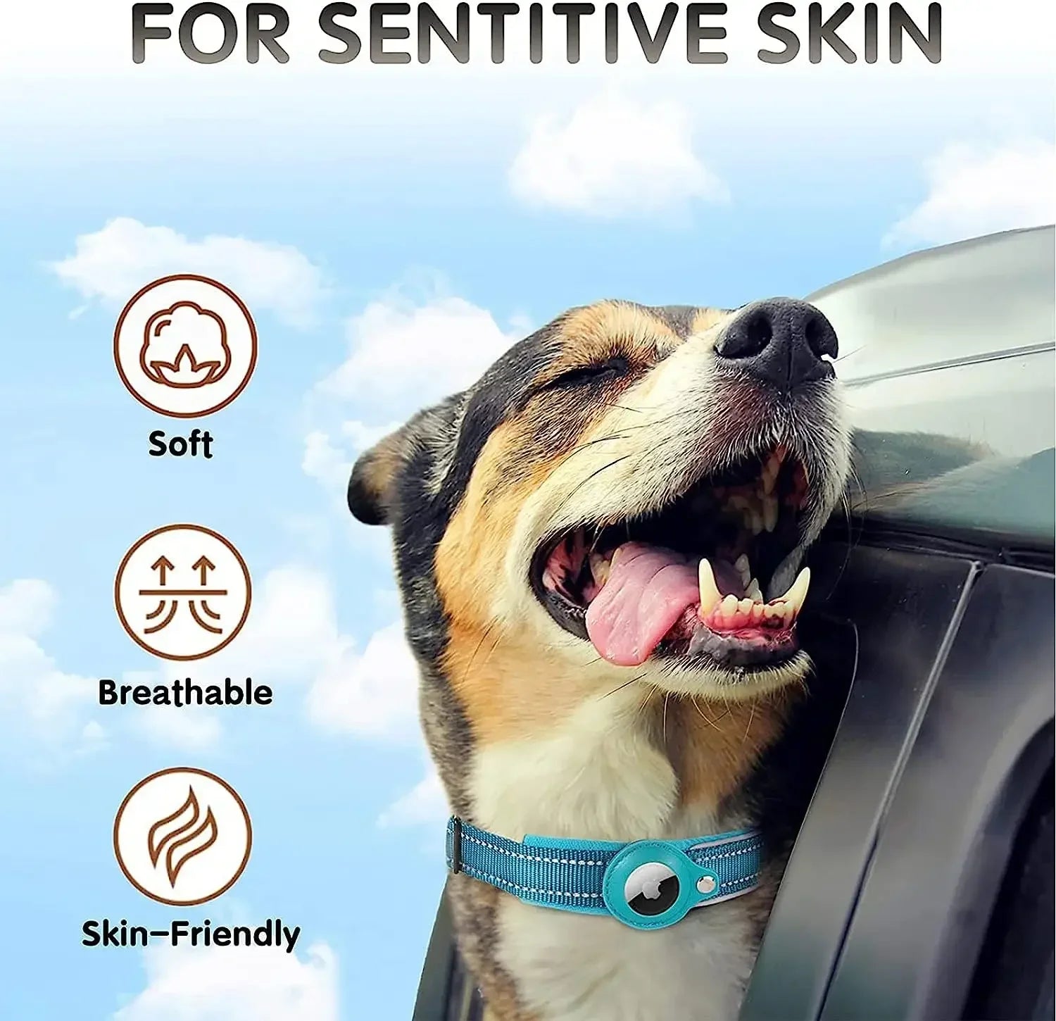 New For Apple Airtag Pet Dog Collar Anti-Lost Reflective Protective Tracker WaterProof For Pet Dog Cat Dog Positioning Collar Trax4u