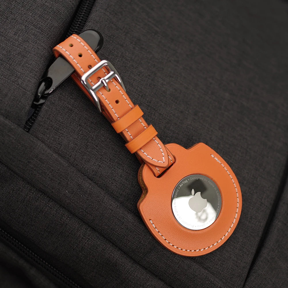Protector Cover for AirTag Case Anti-Fall Protector Sleeve Leather Key Ring Keychain For Apple Air tag Tracker Device Shockproof Trax4u