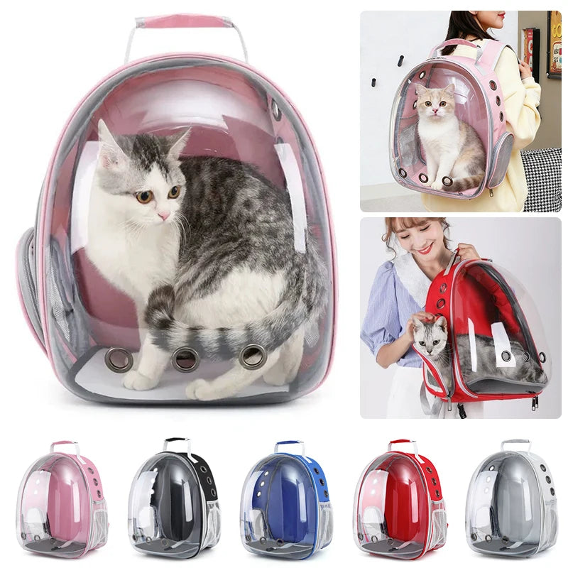 Pet Cat Carrying Bag Space Pet Backpacks Breathable Portable Transparent Backpack Puppy Dog Transport Carrier Space Capsule Bags Trax4u