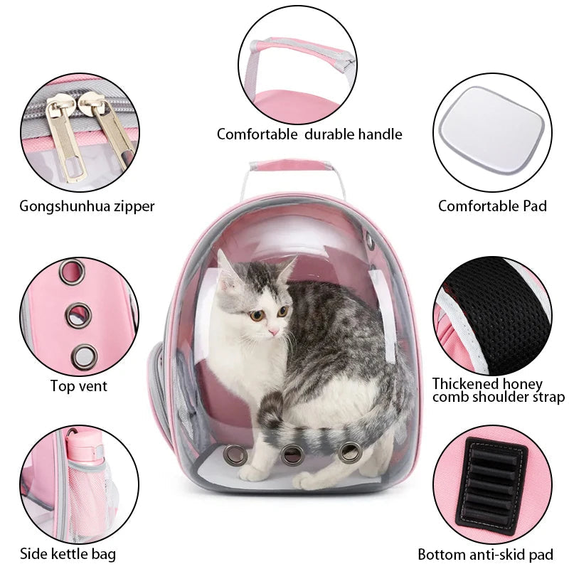 Pet Cat Carrying Bag Space Pet Backpacks Breathable Portable Transparent Backpack Puppy Dog Transport Carrier Space Capsule Bags Trax4u