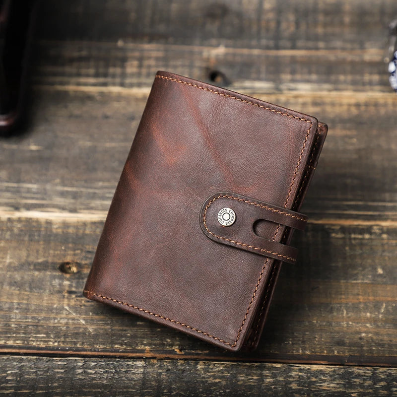 CONTACT'S Genuine Leather AirTag Wallets for Men RFID Aluminum Card Holder Metal Wallets Zip Coin Purse Money Clip Men's Wallets Trax4u
