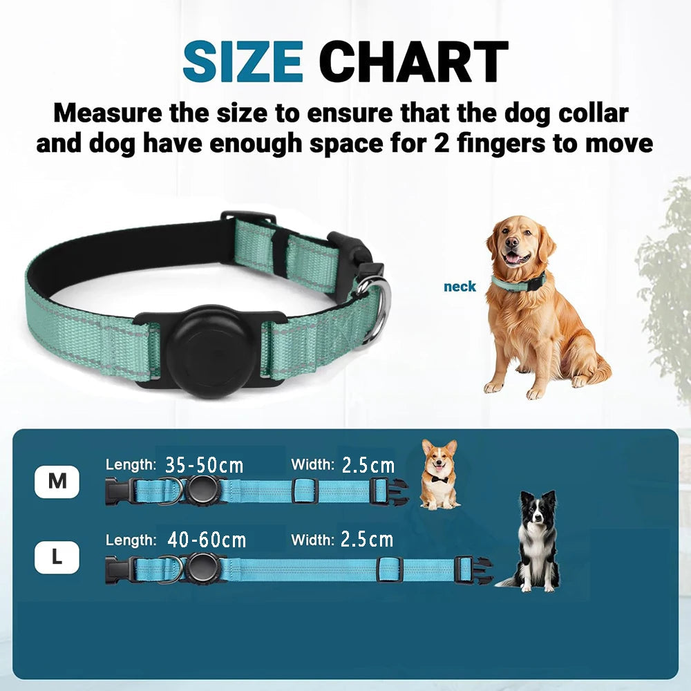 Dog Collar with Airtag Holder Ultra-Durable Comfortable Padded Heavy Duty Dog Collars for Small Medium Large Dogs Trax4u