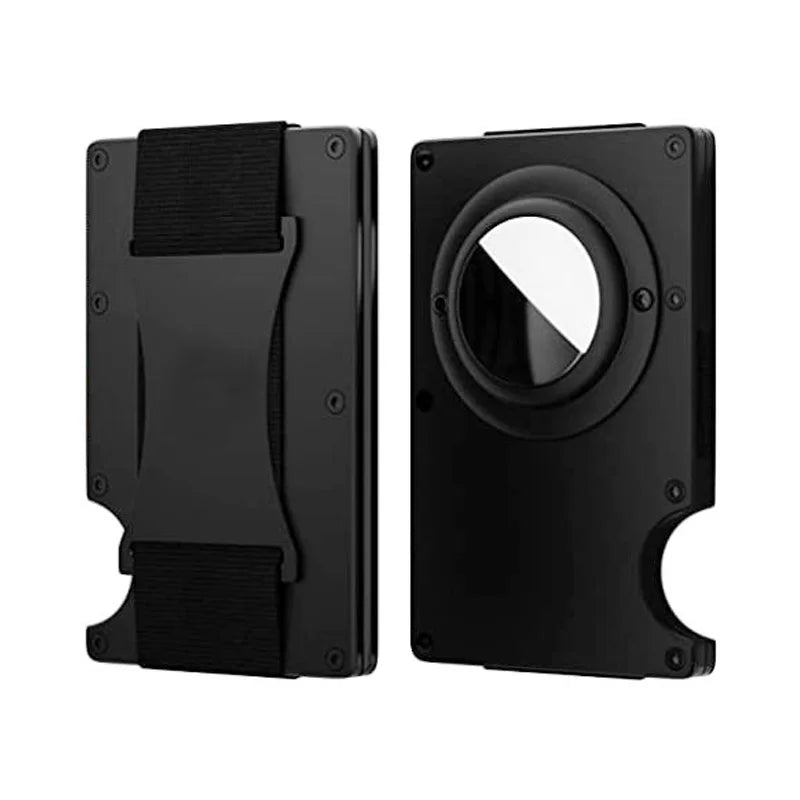 AirTag Wallet for Men, Slim Minimalist RFID Blocking Air Tag Holder Front Pocket Metal, Card with Money Clip Trax4u