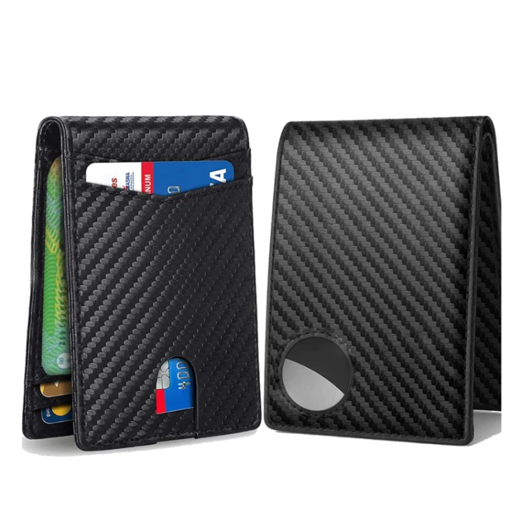 Sleek Carbon Fiber AirTag Wallet - Trax4u